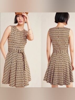 Anthropologie Hutch Amina Geometric Mini Dress Size Medium